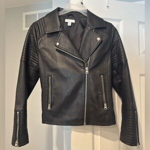 Topshop Faux Leather Moto Jacket